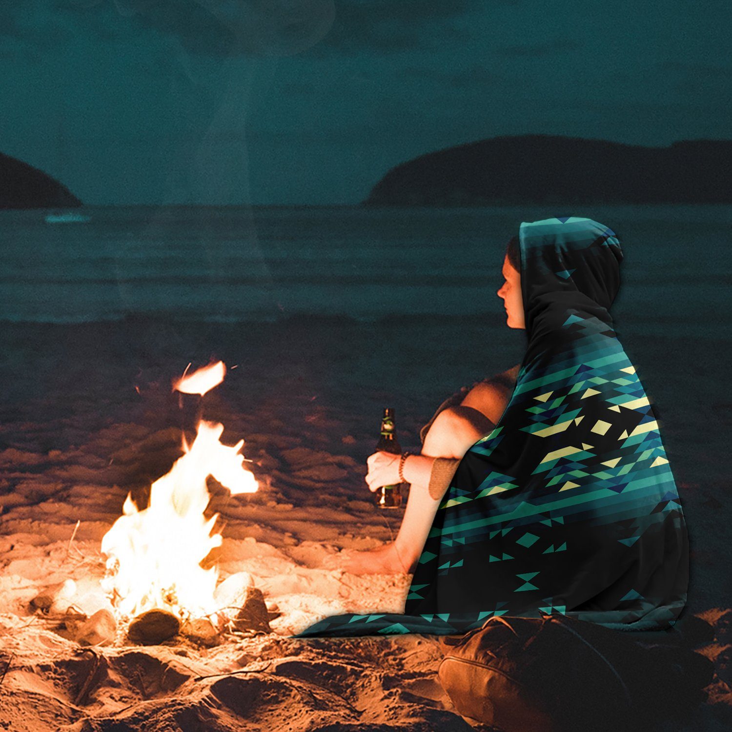 Inspire Green Hooded Blanket blanket 49 Dzine