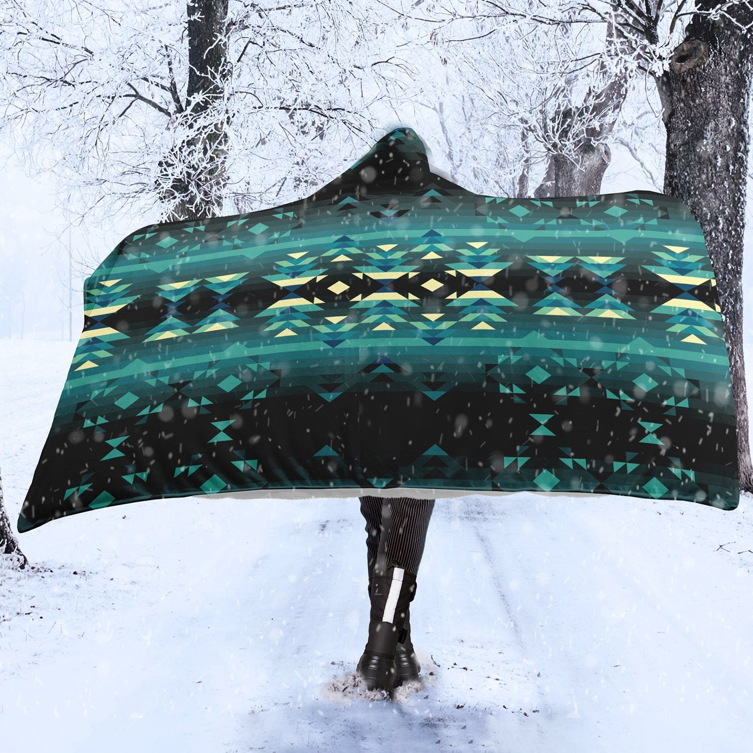 Inspire Green Hooded Blanket blanket 49 Dzine