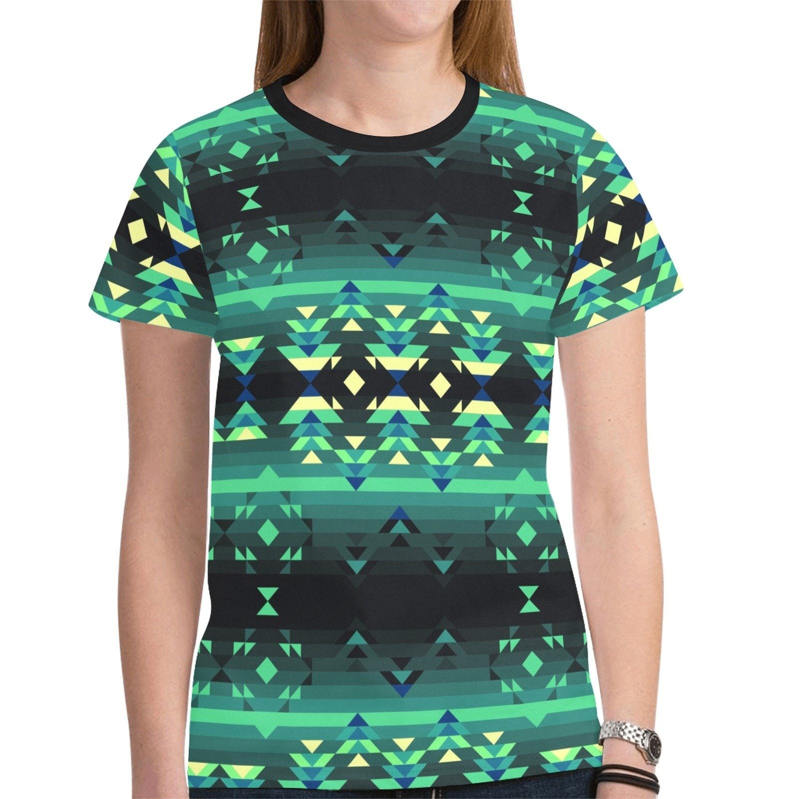 Inspire Green New All Over Print T-shirt for Women (Model T45) tshirt e-joyer