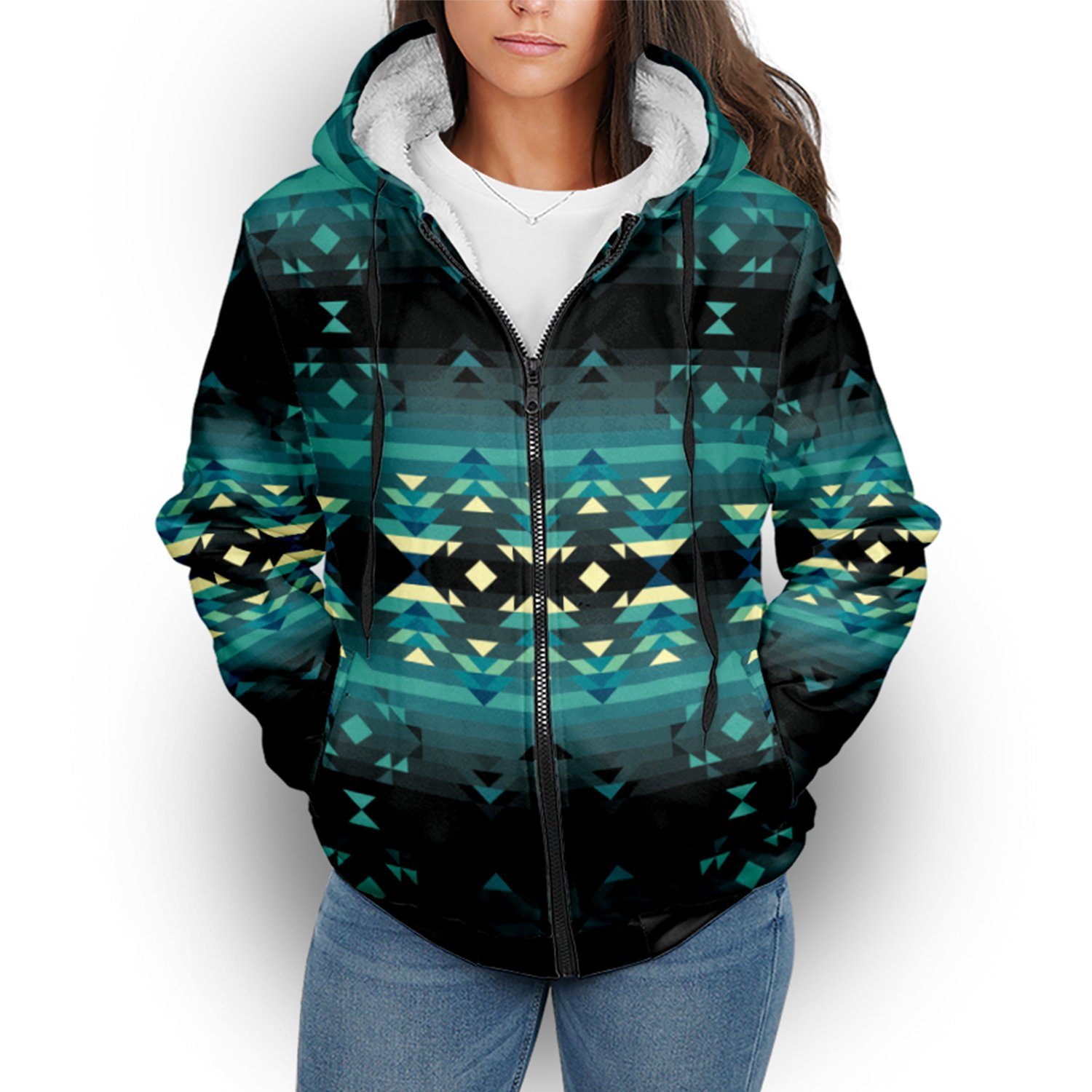 Inspire Green Sherpa Hoodie hoodie Herman