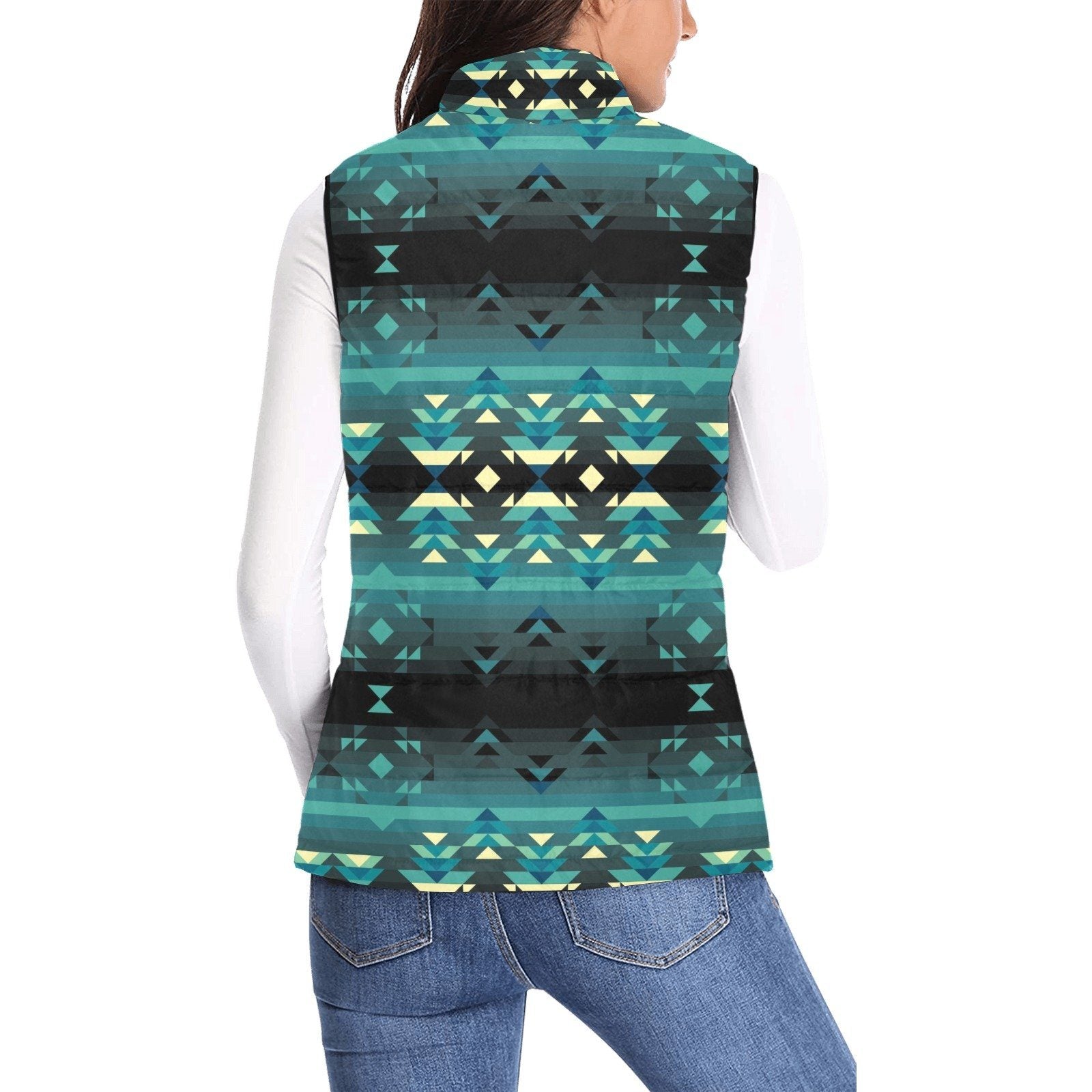 Inspire Green Women's Padded Vest Jacket (Model H44) Women's Padded Vest Jacket (H44) e-joyer