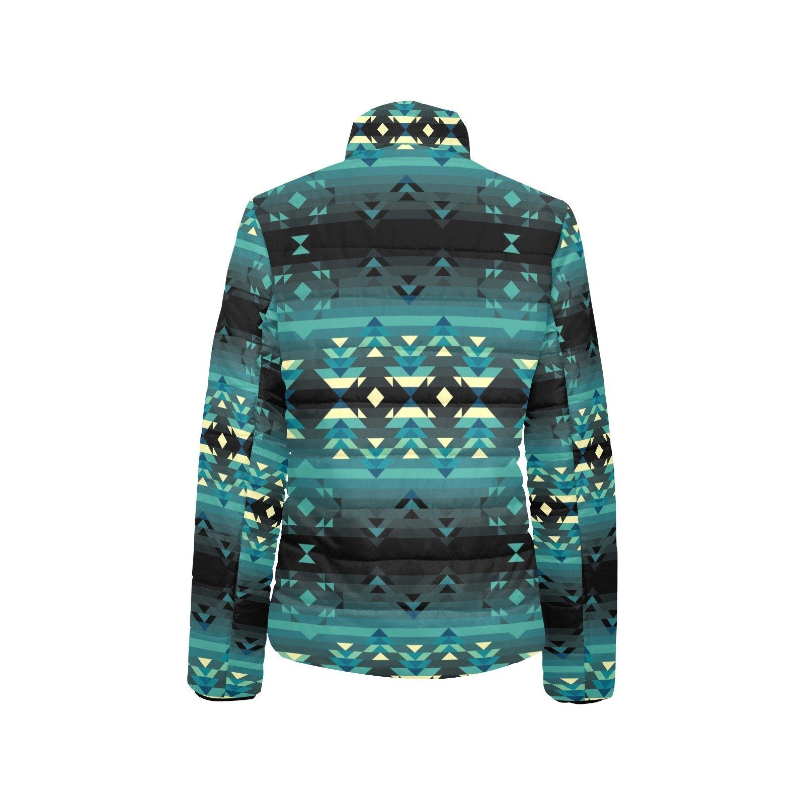 Inspire Green Women's Stand Collar Padded Jacket (Model H41) jacket e-joyer