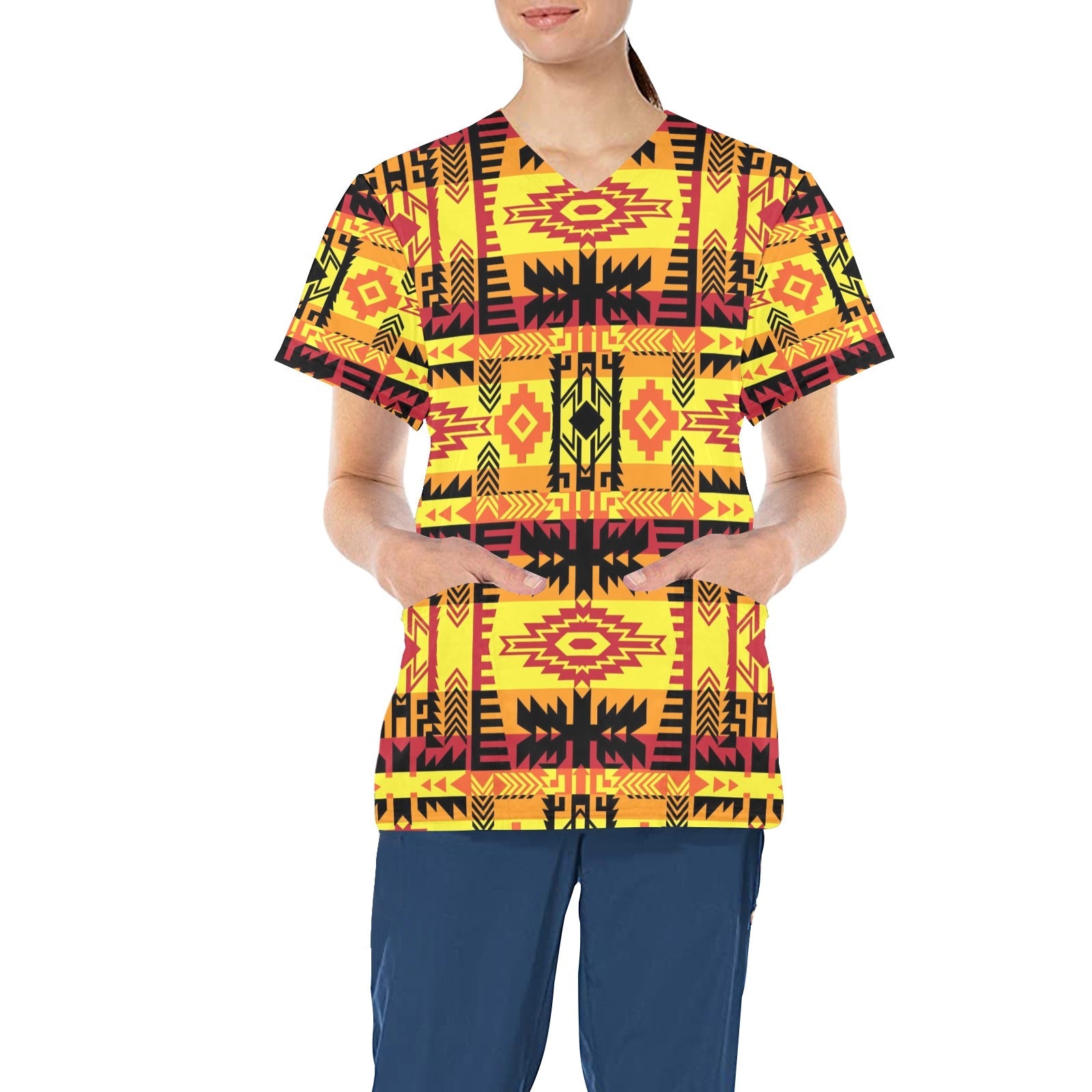 Journey of Generations All Over Print Scrub Top Scrub Top e-joyer