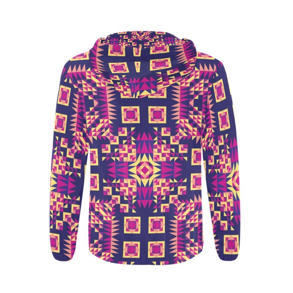 Kaleidoscope Bleu All Over Print Full Zip Hoodie for Men (Model H14) All Over Print Full Zip Hoodie for Men (H14) e-joyer