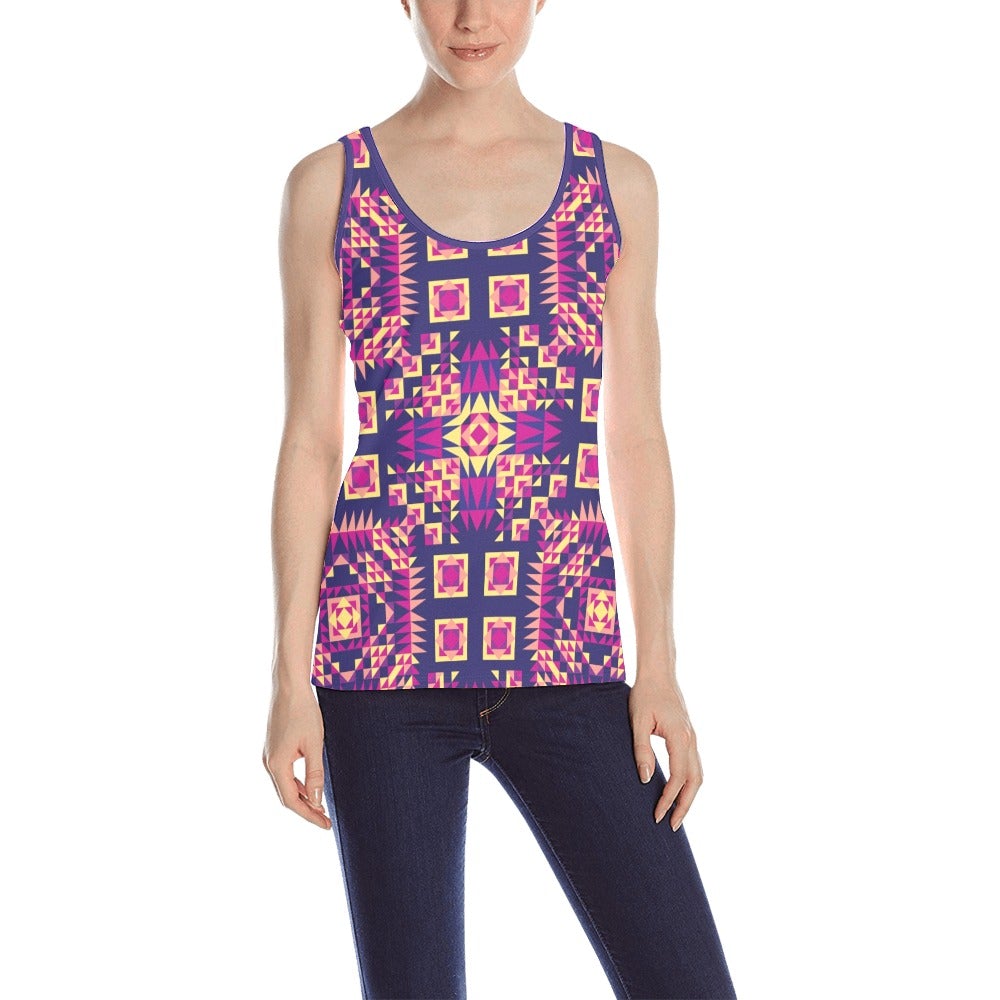 Kaleidoscope Bleu All Over Print Tank Top for Women (Model T43) All Over Print Tank Top for Women (T43) e-joyer
