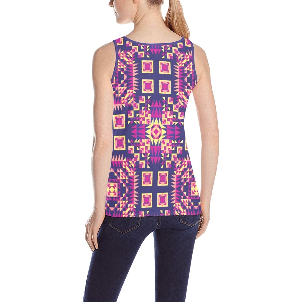 Kaleidoscope Bleu All Over Print Tank Top for Women (Model T43) All Over Print Tank Top for Women (T43) e-joyer