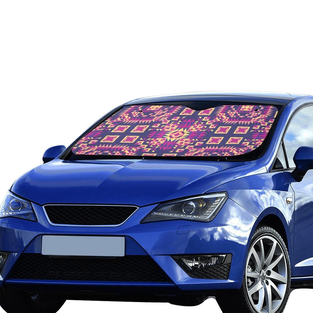 Kaleidoscope Bleu Car Sun Shade 55"x30" Car Sun Shade e-joyer