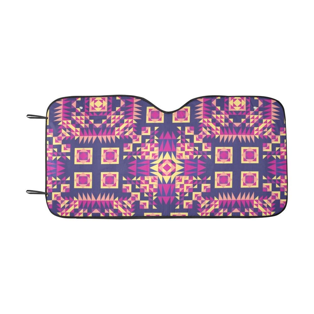 Kaleidoscope Bleu Car Sun Shade 55"x30" Car Sun Shade e-joyer