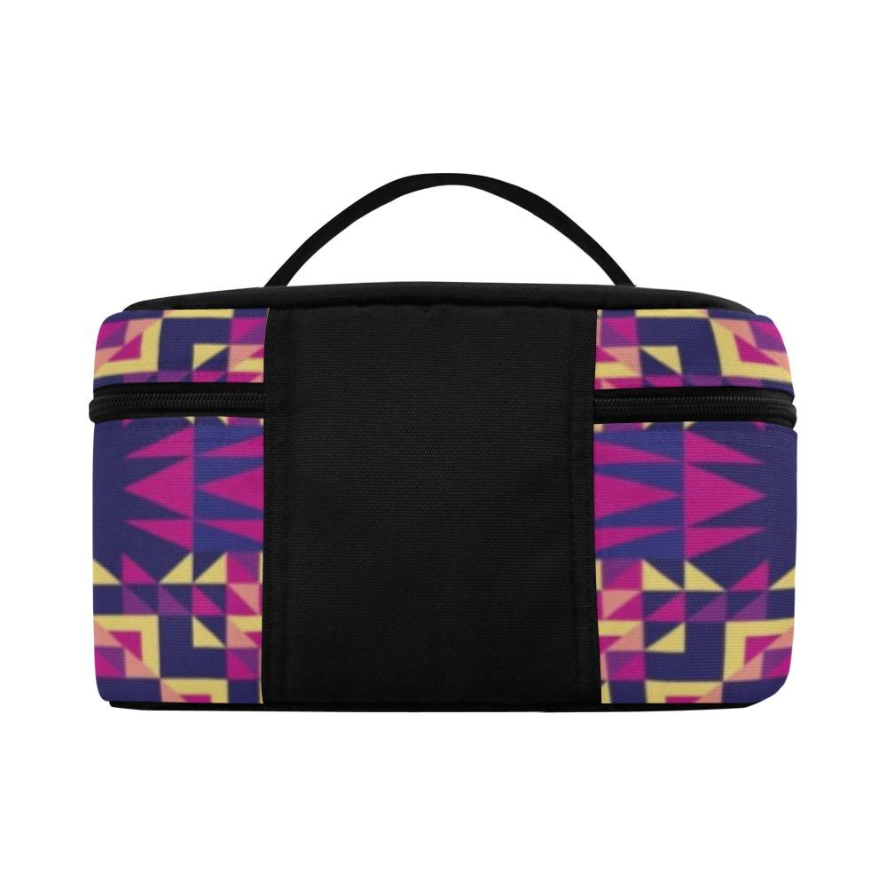 Kaleidoscope Bleu Cosmetic Bag/Large (Model 1658) bag e-joyer