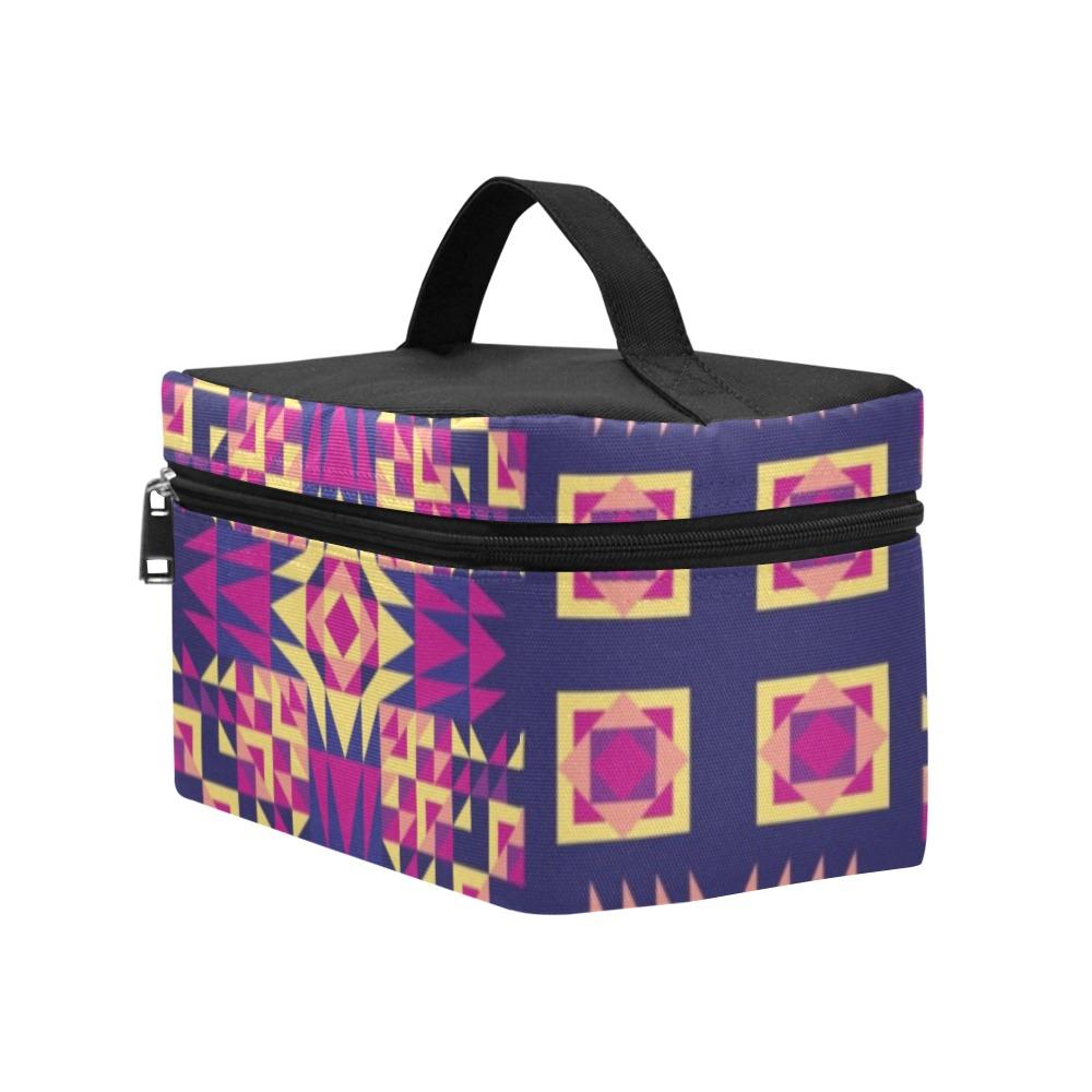 Kaleidoscope Bleu Cosmetic Bag/Large (Model 1658) bag e-joyer