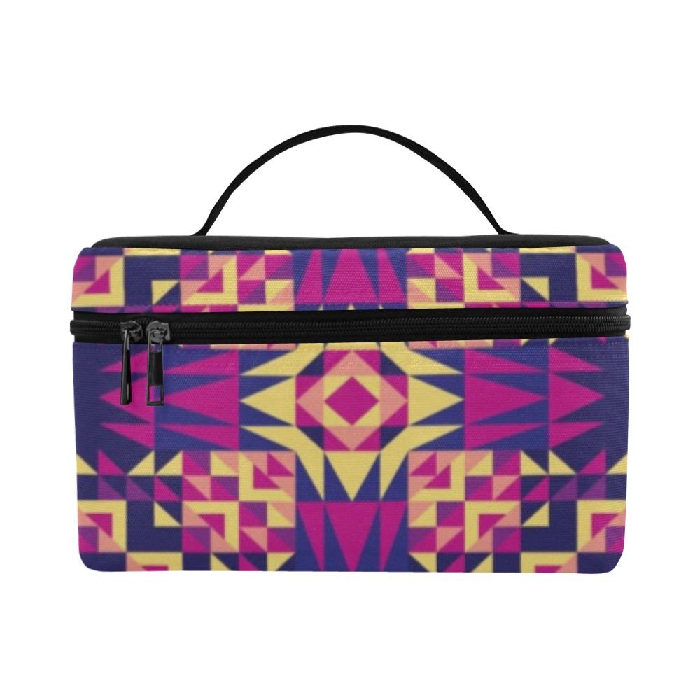 Kaleidoscope Bleu Cosmetic Bag/Large (Model 1658) bag e-joyer