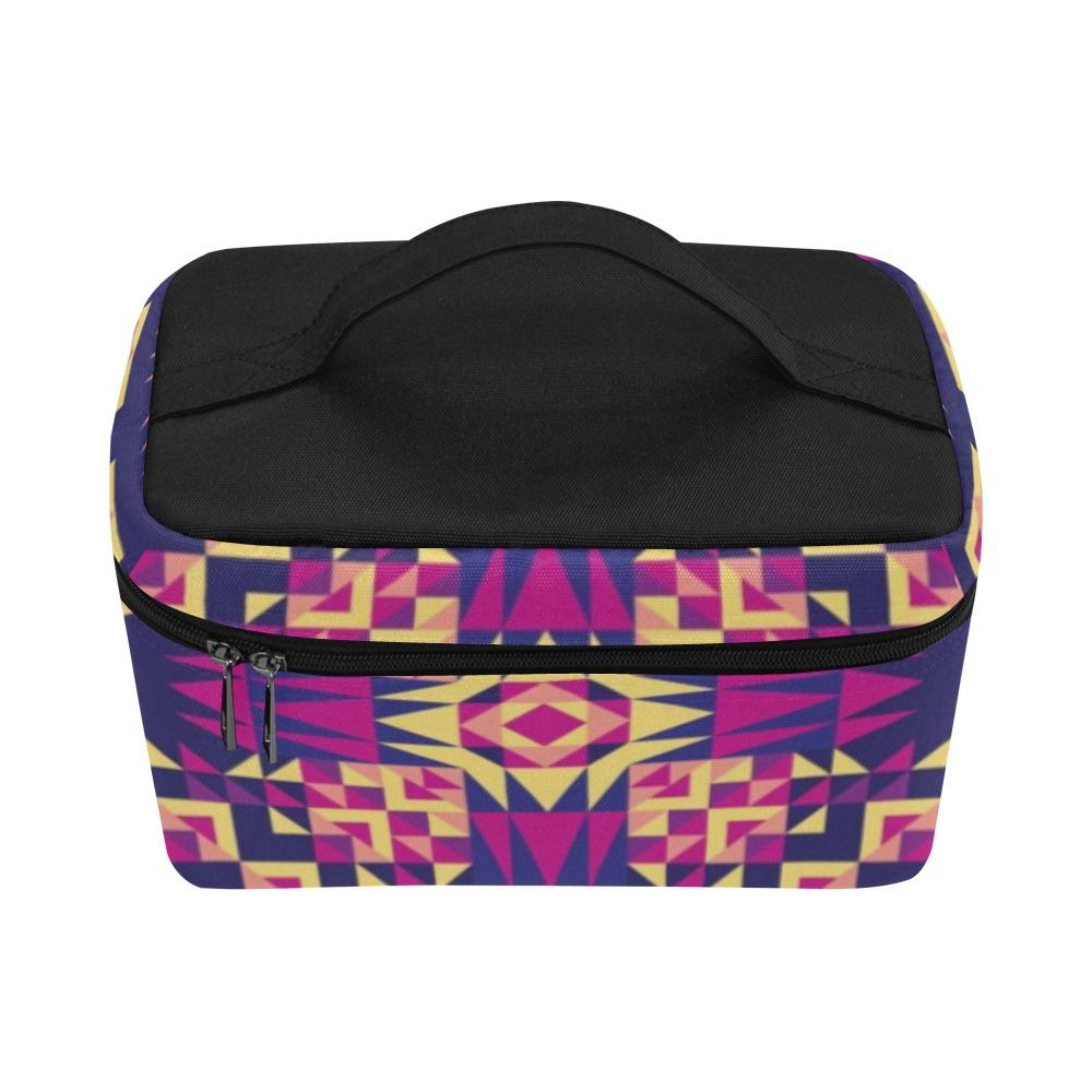 Kaleidoscope Bleu Cosmetic Bag/Large (Model 1658) bag e-joyer