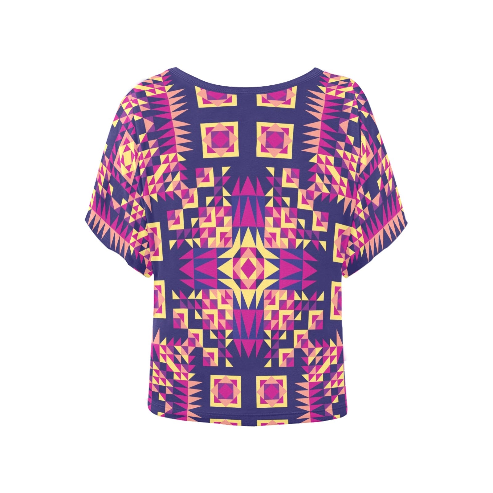 Kaleidoscope Bleu Women's Batwing-Sleeved Blouse T shirt (Model T44) Women's Batwing-Sleeved Blouse T shirt (T44) e-joyer