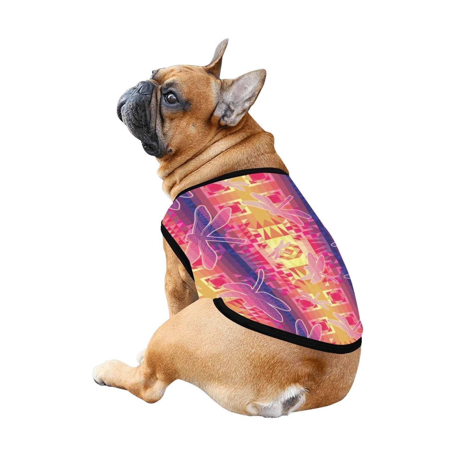 Kaleidoscope Dragonfly All Over Print Pet Tank Top Pet Tank Top e-joyer