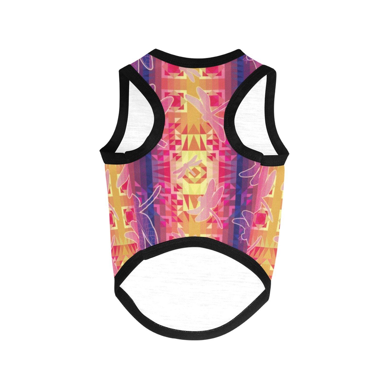 Kaleidoscope Dragonfly All Over Print Pet Tank Top Pet Tank Top e-joyer