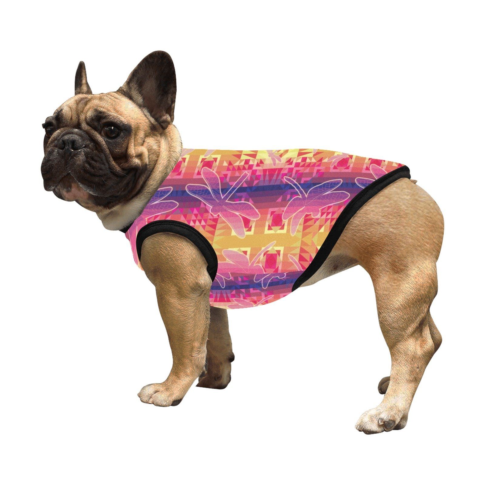 Kaleidoscope Dragonfly All Over Print Pet Tank Top Pet Tank Top e-joyer