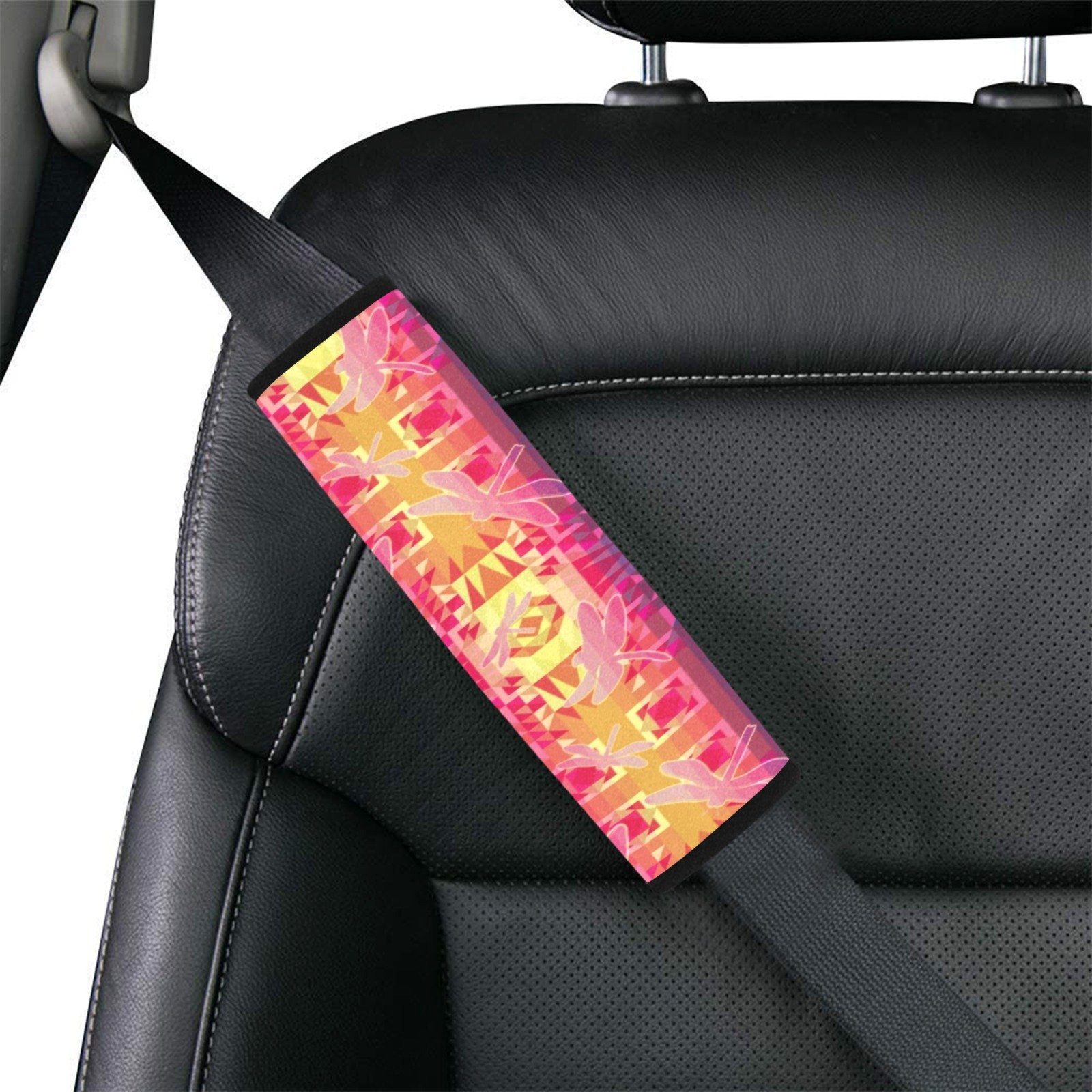 Kaleidoscope Dragonfly Car Seat Belt Cover 7''x12.6'' (Pack of 2) Car Seat Belt Cover 7x12.6 (Pack of 2) e-joyer