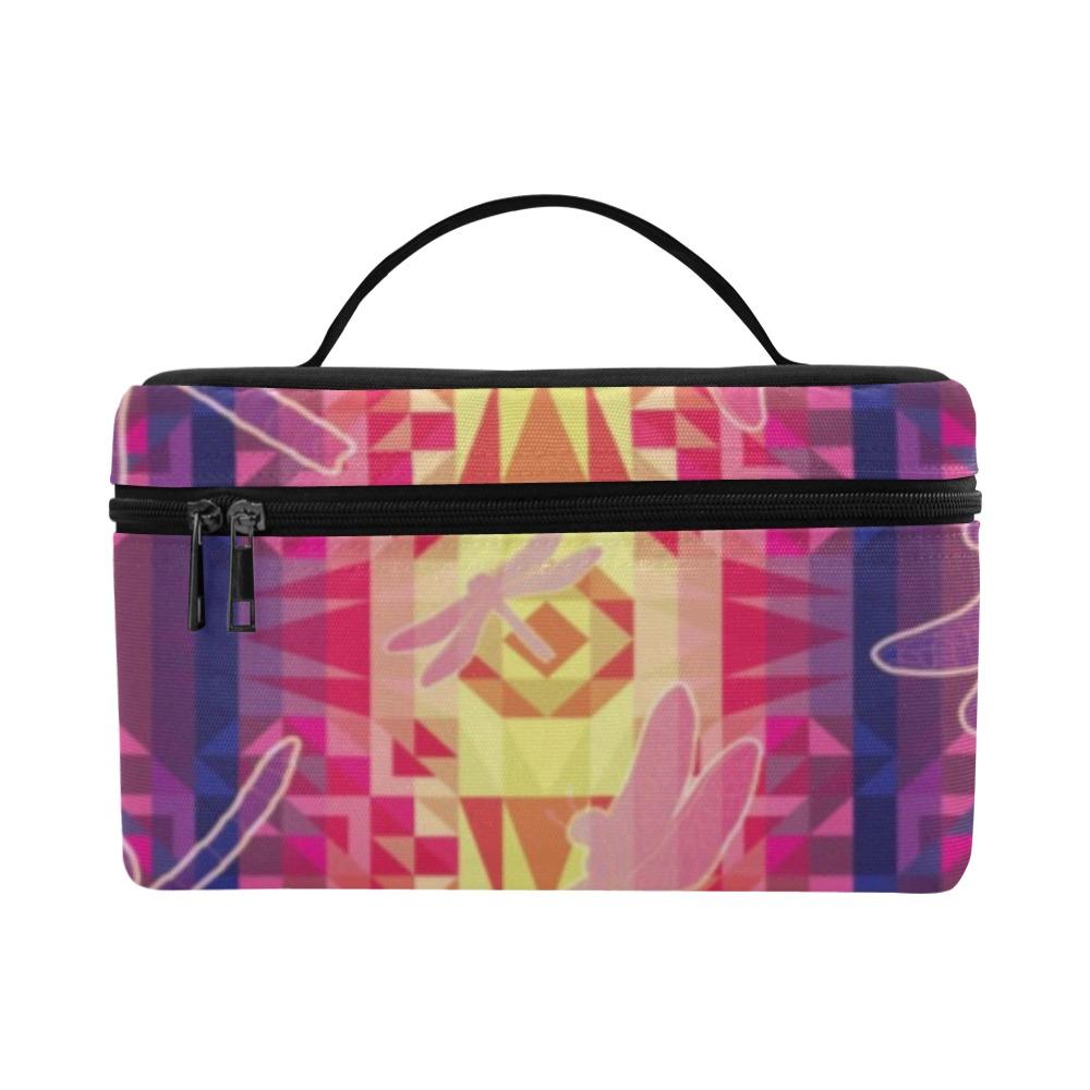Kaleidoscope Dragonfly Cosmetic Bag/Large (Model 1658) bag e-joyer