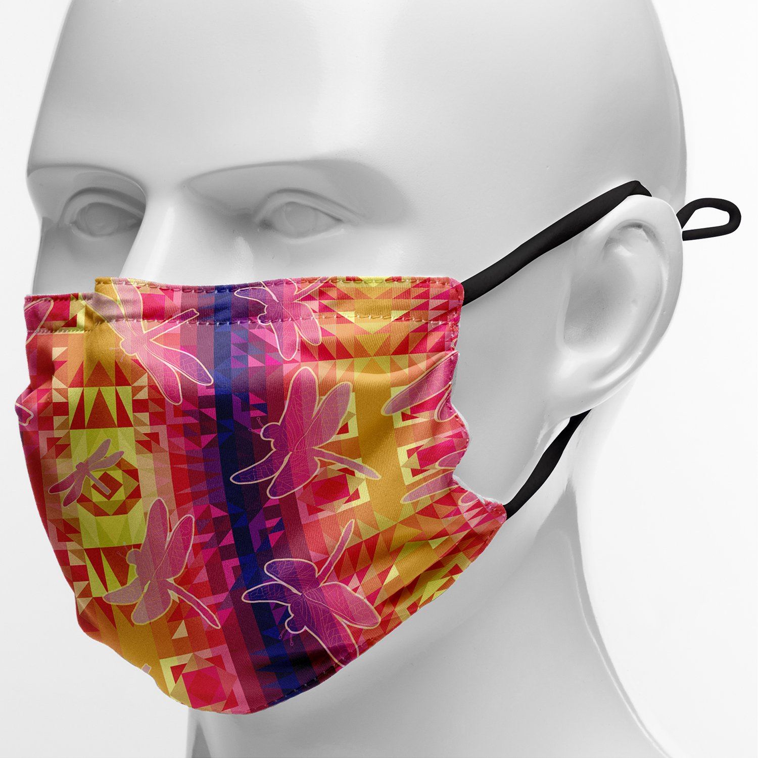 Kaleidoscope Dragonfly Face Cover Herman