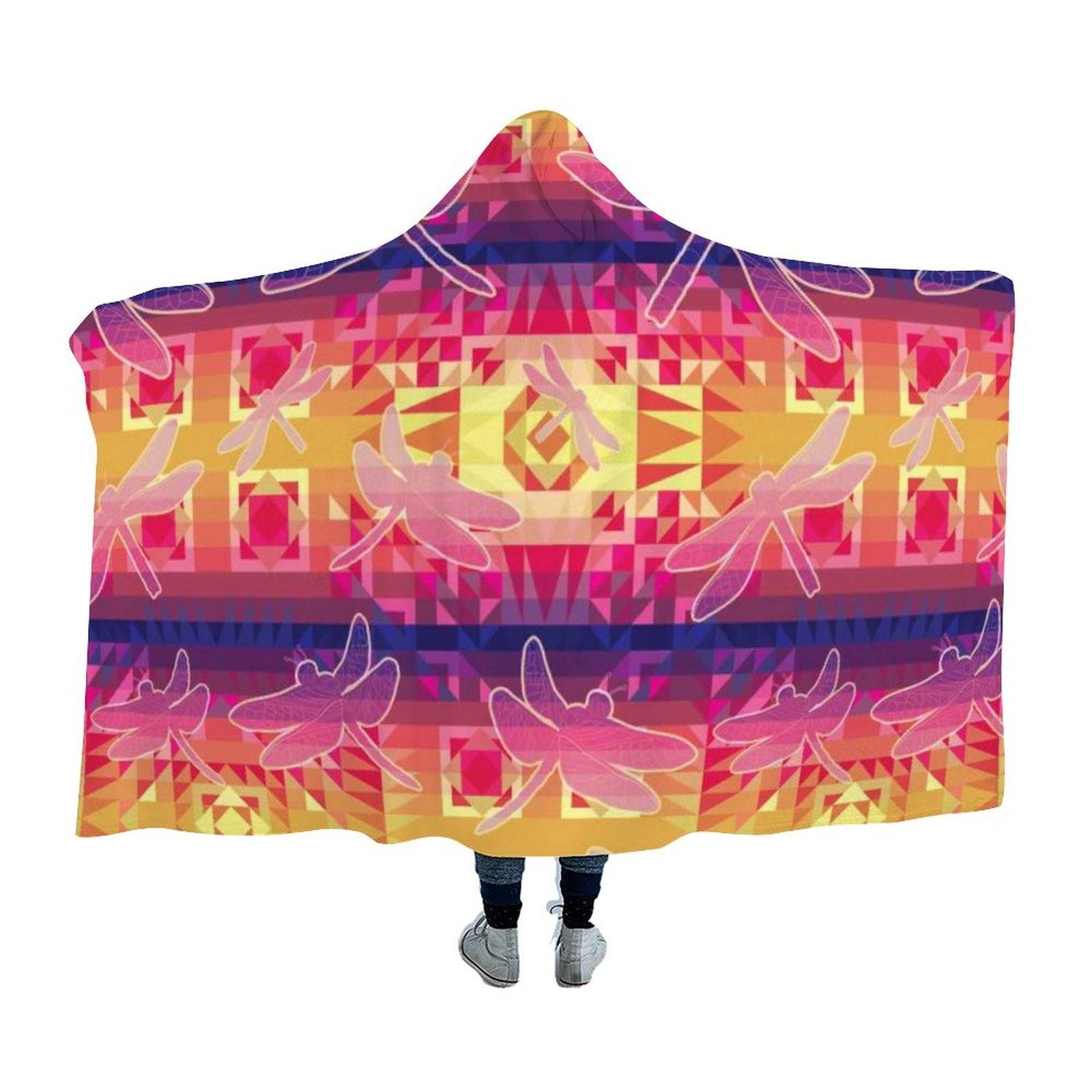 Kaleidoscope Dragonfly Hooded Blanket blanket 49 Dzine