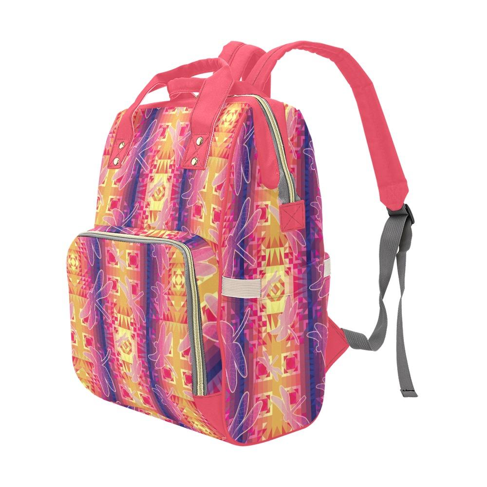 Kaleidoscope Dragonfly Multi-Function Diaper Backpack/Diaper Bag (Model 1688) bag e-joyer
