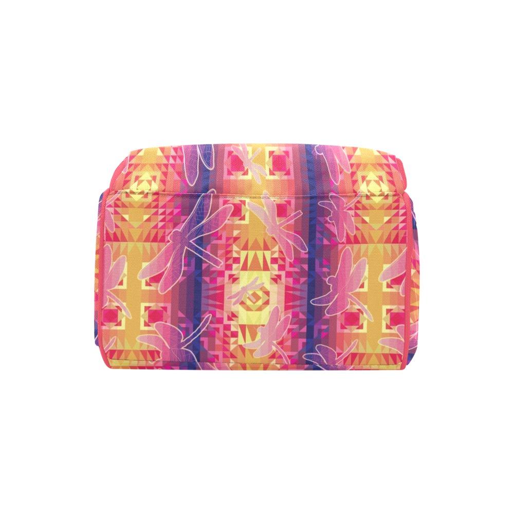 Kaleidoscope Dragonfly Multi-Function Diaper Backpack/Diaper Bag (Model 1688) bag e-joyer