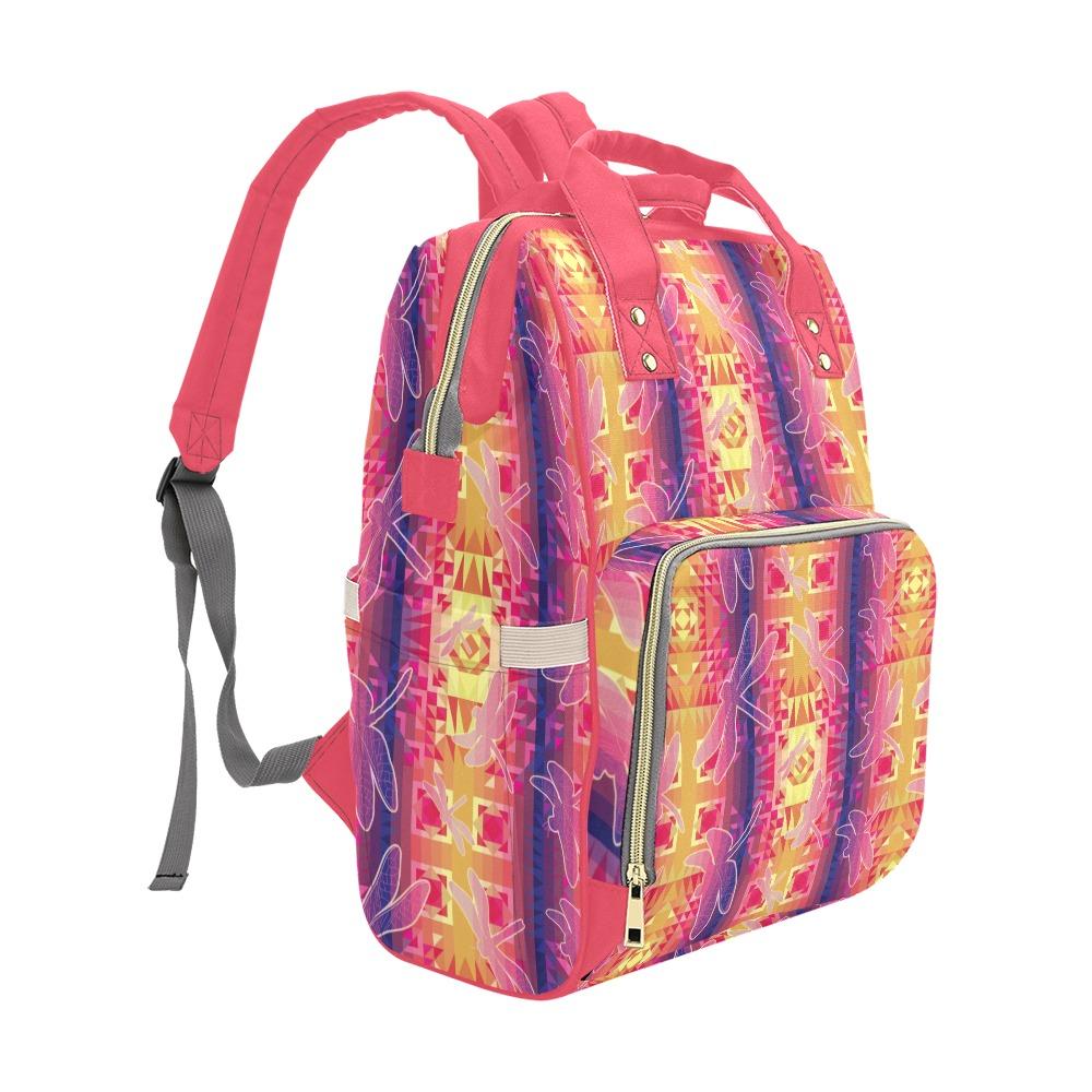 Kaleidoscope Dragonfly Multi-Function Diaper Backpack/Diaper Bag (Model 1688) bag e-joyer