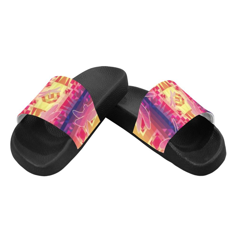 Kaleidoscope Dragonfly Women's Slide Sandals (Model 057) Women's Slide Sandals (057) e-joyer