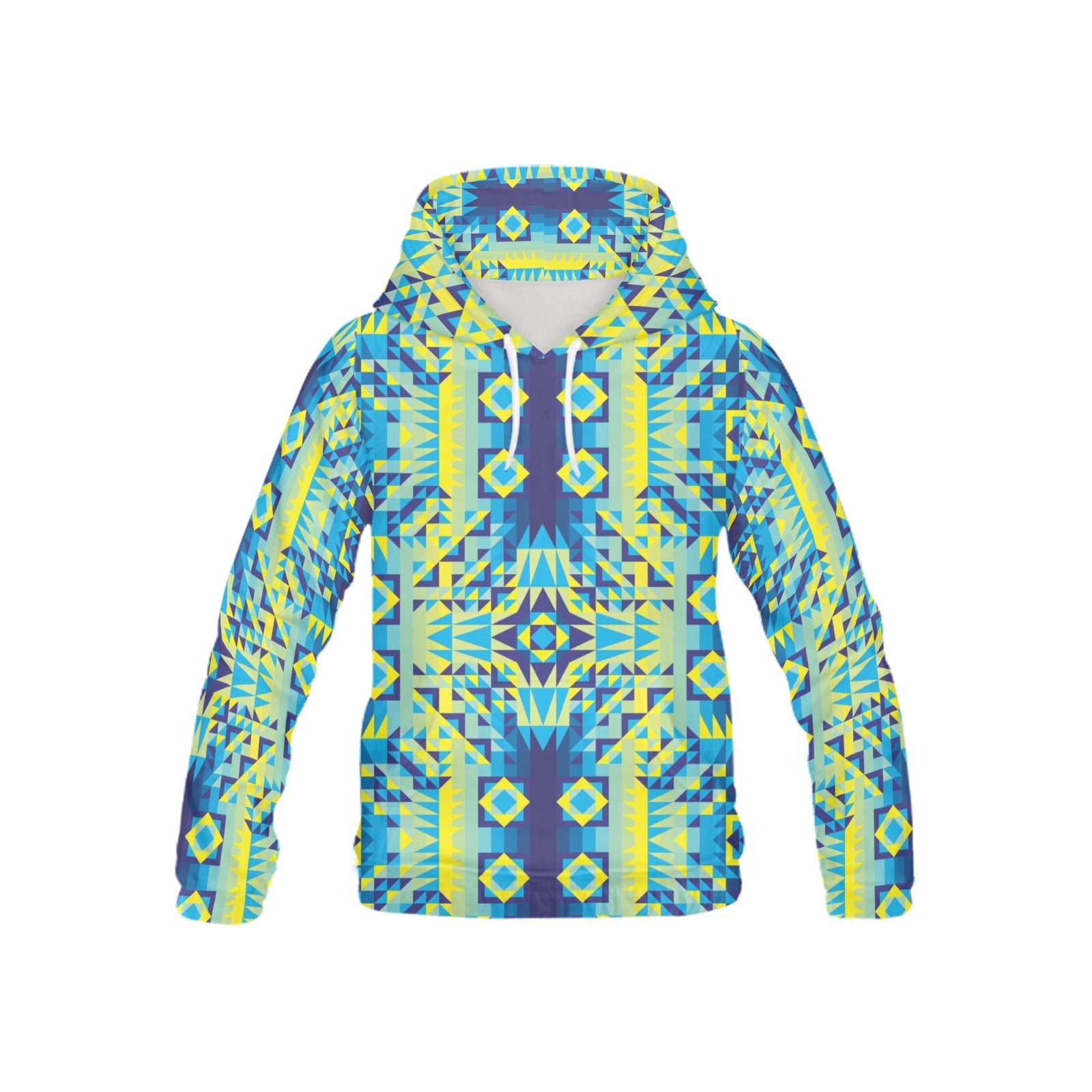 Kaleidoscope Jaune Bleu All Over Print Hoodie for Kid (USA Size) (Model H13) All Over Print Hoodie for Kid (H13) e-joyer