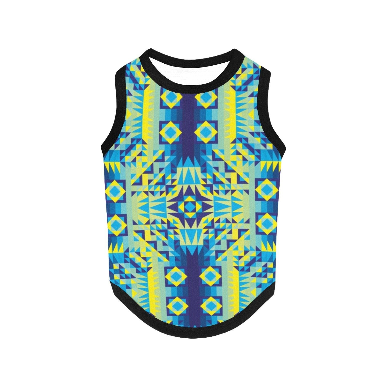Kaleidoscope Jaune Bleu All Over Print Pet Tank Top Pet Tank Top e-joyer