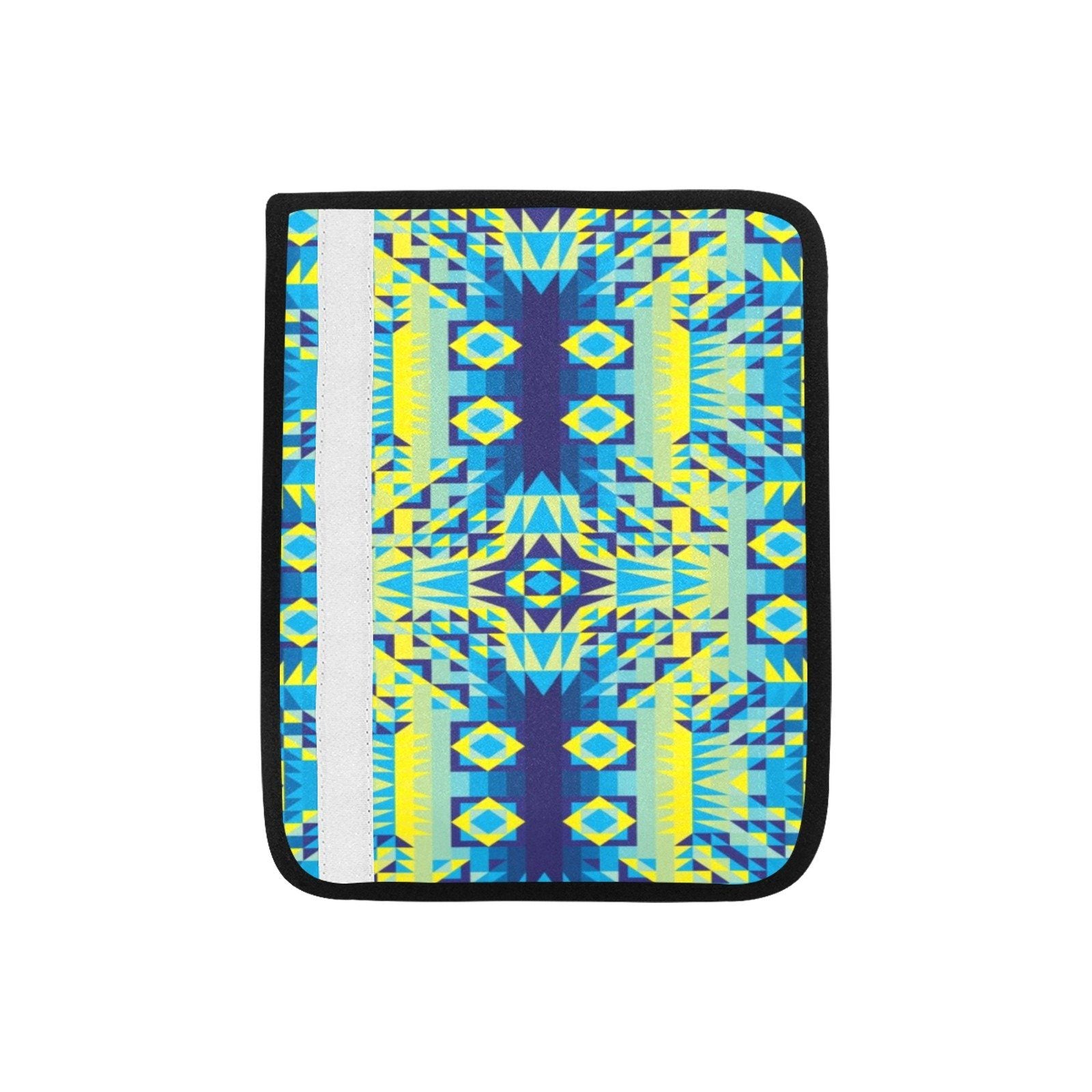 Kaleidoscope Jaune Bleu Car Seat Belt Cover 7''x12.6'' (Pack of 2) Car Seat Belt Cover 7x12.6 (Pack of 2) e-joyer