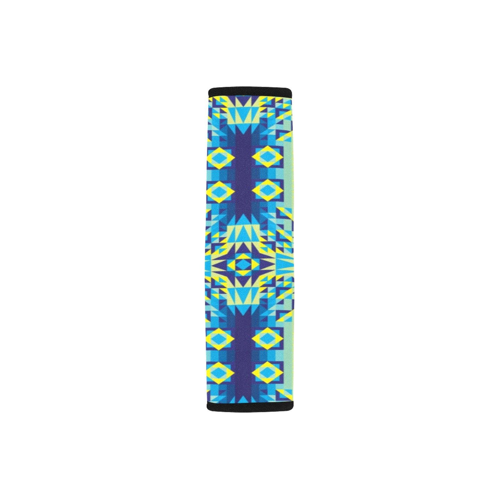 Kaleidoscope Jaune Bleu Car Seat Belt Cover 7''x12.6'' (Pack of 2) Car Seat Belt Cover 7x12.6 (Pack of 2) e-joyer