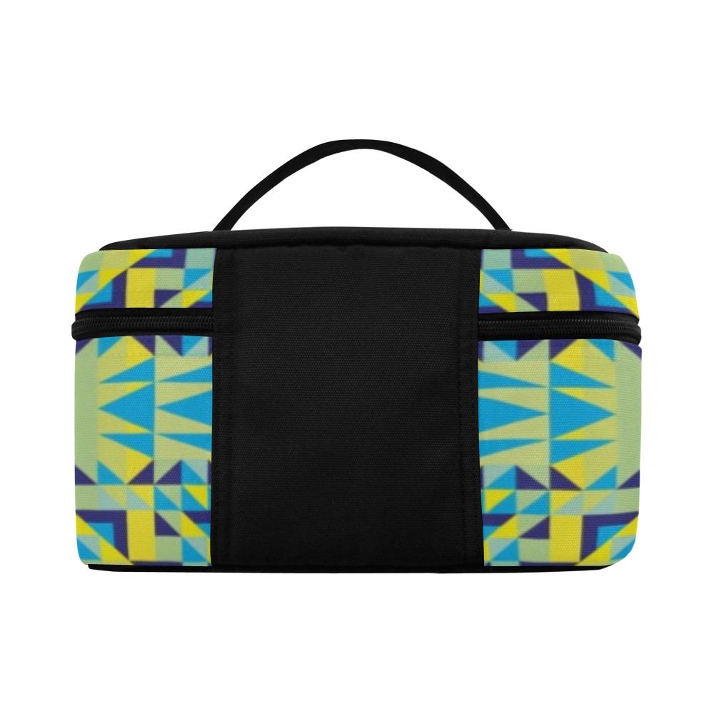 Kaleidoscope Jaune Bleu Cosmetic Bag/Large (Model 1658) bag e-joyer
