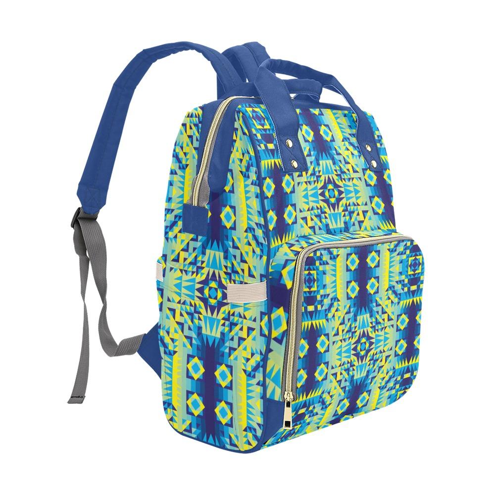 Kaleidoscope Jaune Bleu Multi-Function Diaper Backpack/Diaper Bag (Model 1688) bag e-joyer