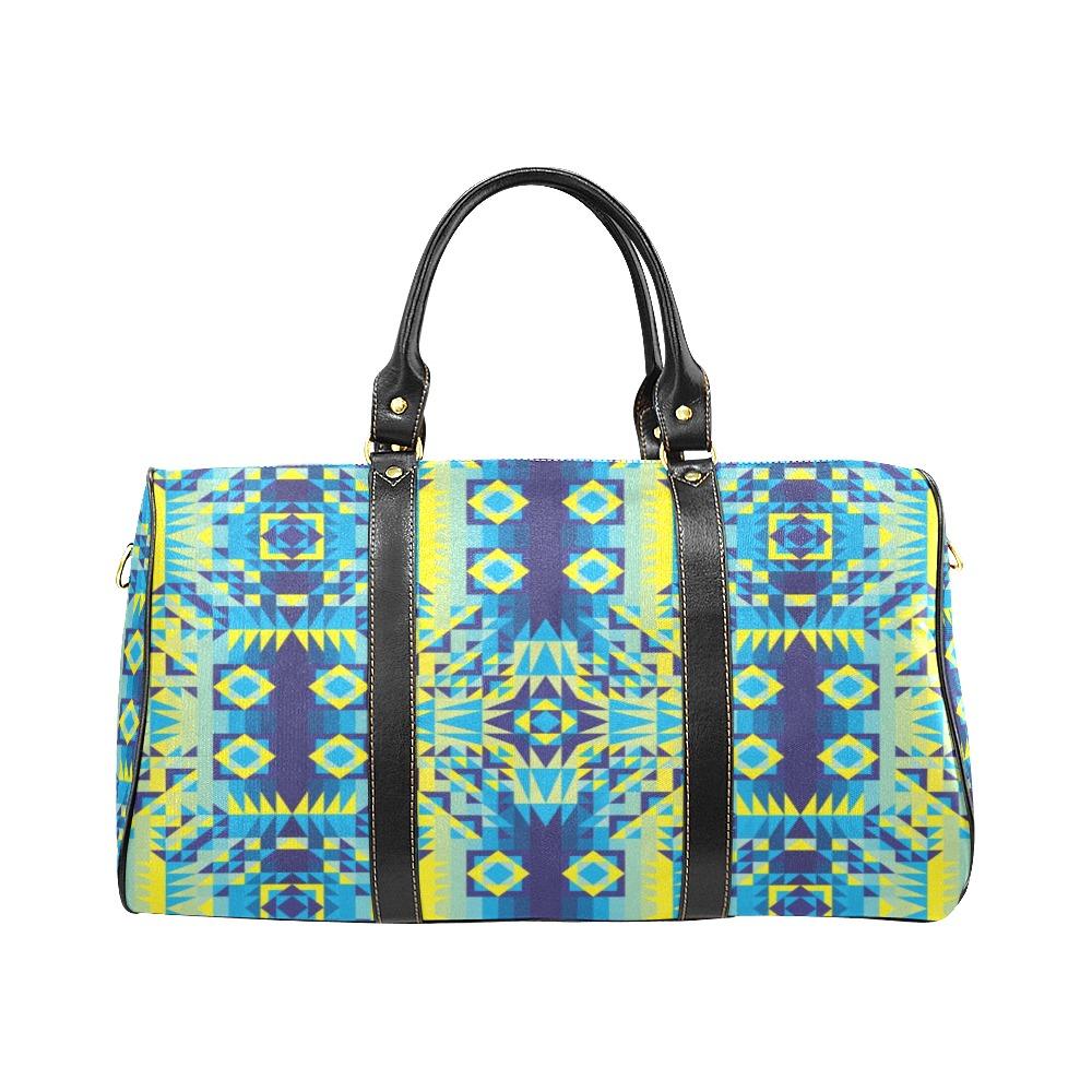 Kaleidoscope Jaune Bleu New Waterproof Travel Bag/Small (Model 1639) bag e-joyer