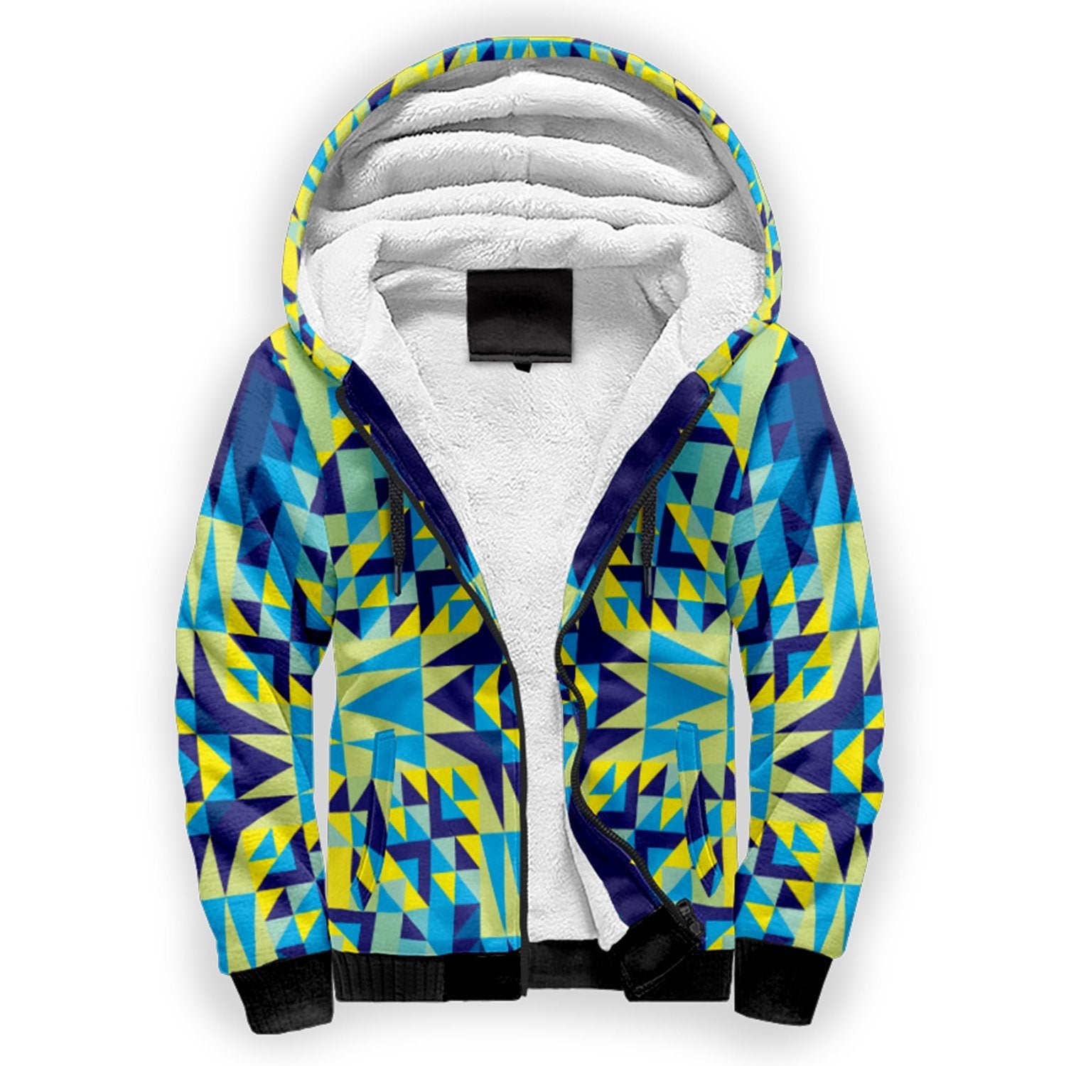 Kaleidoscope Jaune Bleu Sherpa Hoodie hoodie Herman
