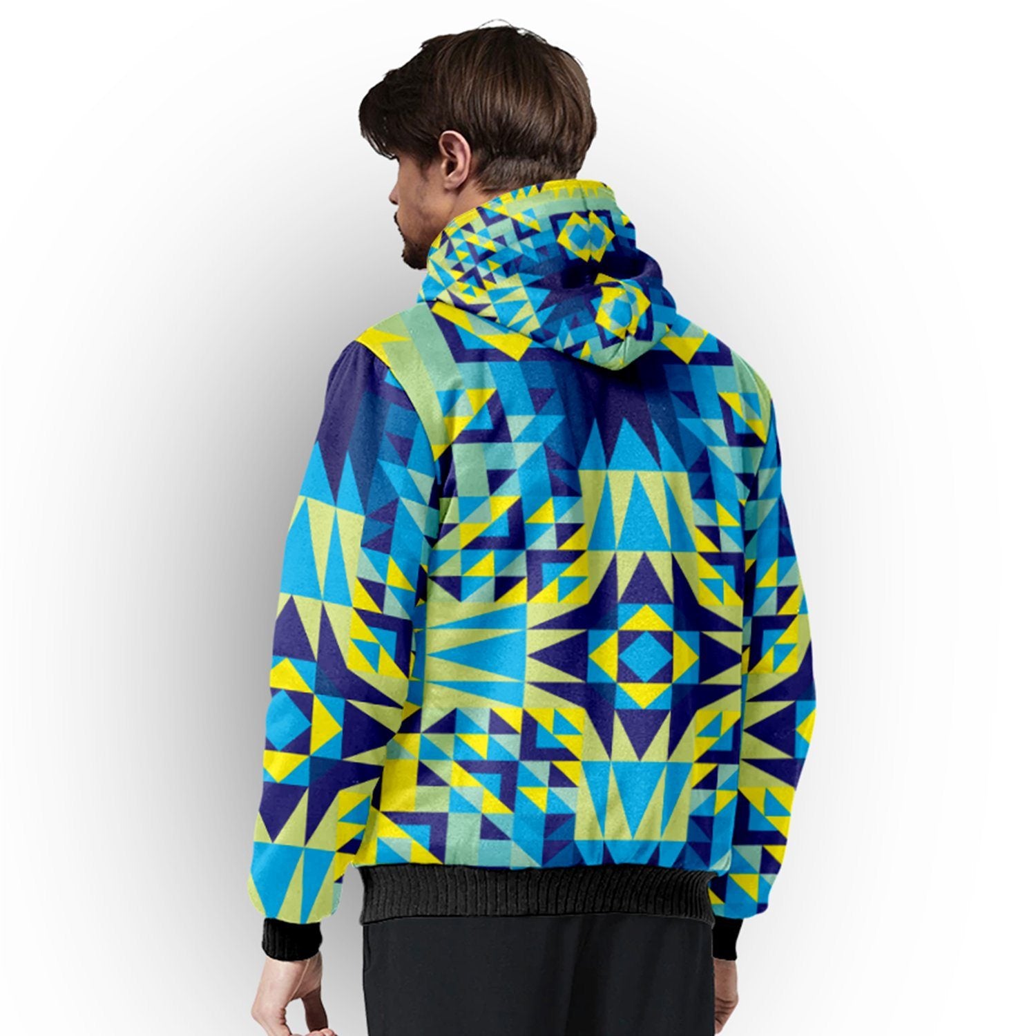 Kaleidoscope Jaune Bleu Sherpa Hoodie hoodie Herman