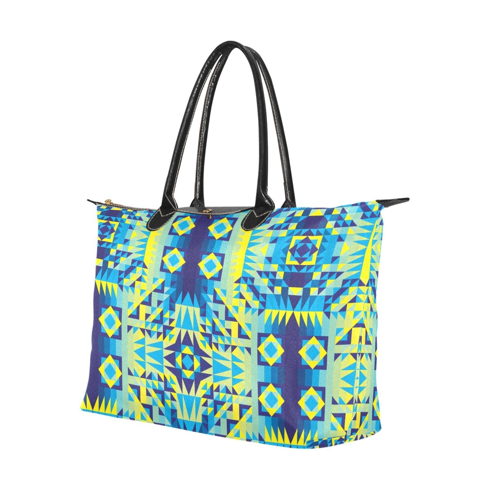 Kaleidoscope Jaune Bleu Single-Shoulder Lady Handbag (Model 1714) bag e-joyer