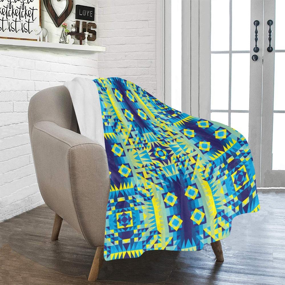Kaleidoscope Jaune Bleu Ultra-Soft Micro Fleece Blanket 40"x50" Ultra-Soft Blanket 40''x50'' e-joyer