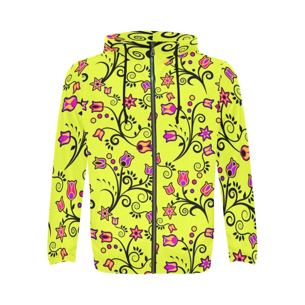 Key Lime Star All Over Print Full Zip Hoodie for Men (Model H14) hoodie e-joyer