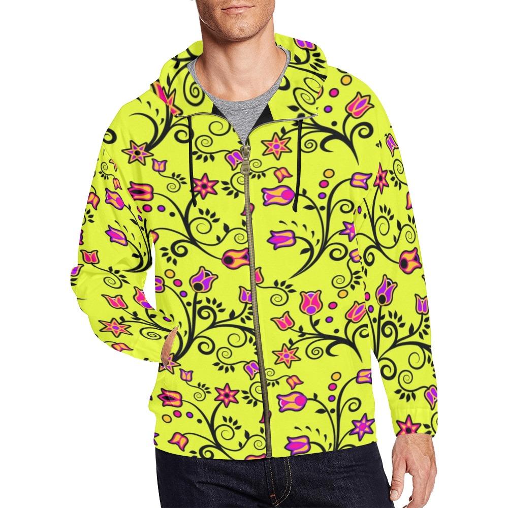 Key Lime Star All Over Print Full Zip Hoodie for Men (Model H14) hoodie e-joyer