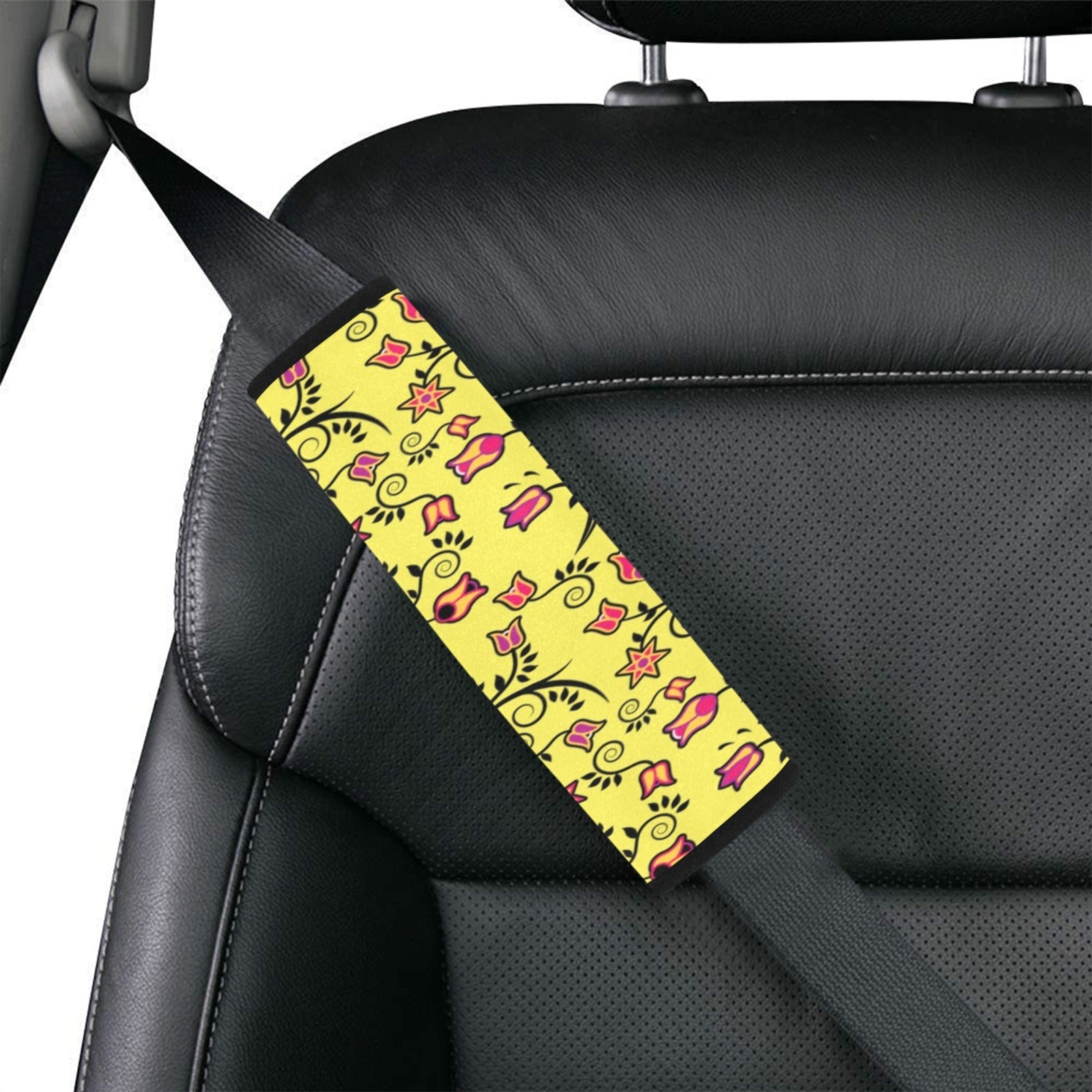 Key Lime Star Car Seat Belt Cover 7''x12.6'' (Pack of 2) Car Seat Belt Cover 7x12.6 (Pack of 2) e-joyer