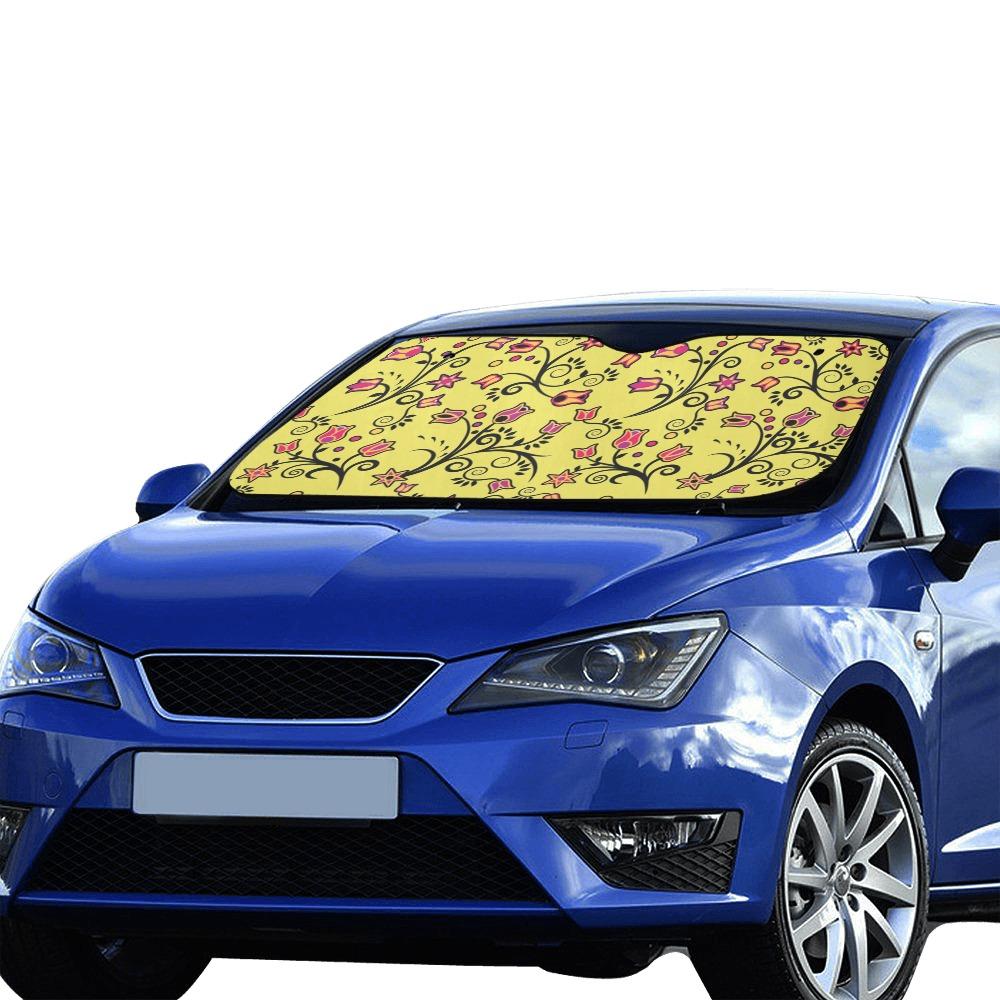 Key Lime Star Car Sun Shade 55"x30" Car Sun Shade e-joyer