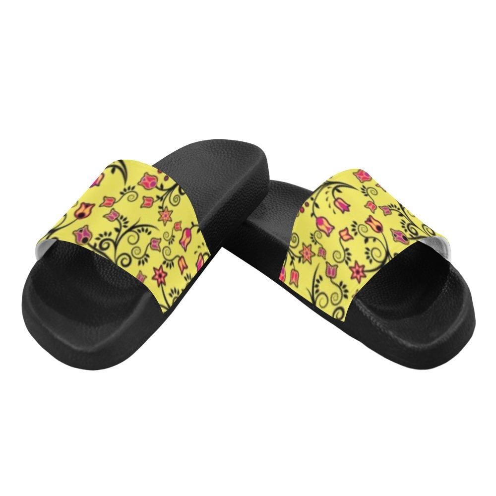 Key Lime Star Men's Slide Sandals (Model 057) Men's Slide Sandals (057) e-joyer