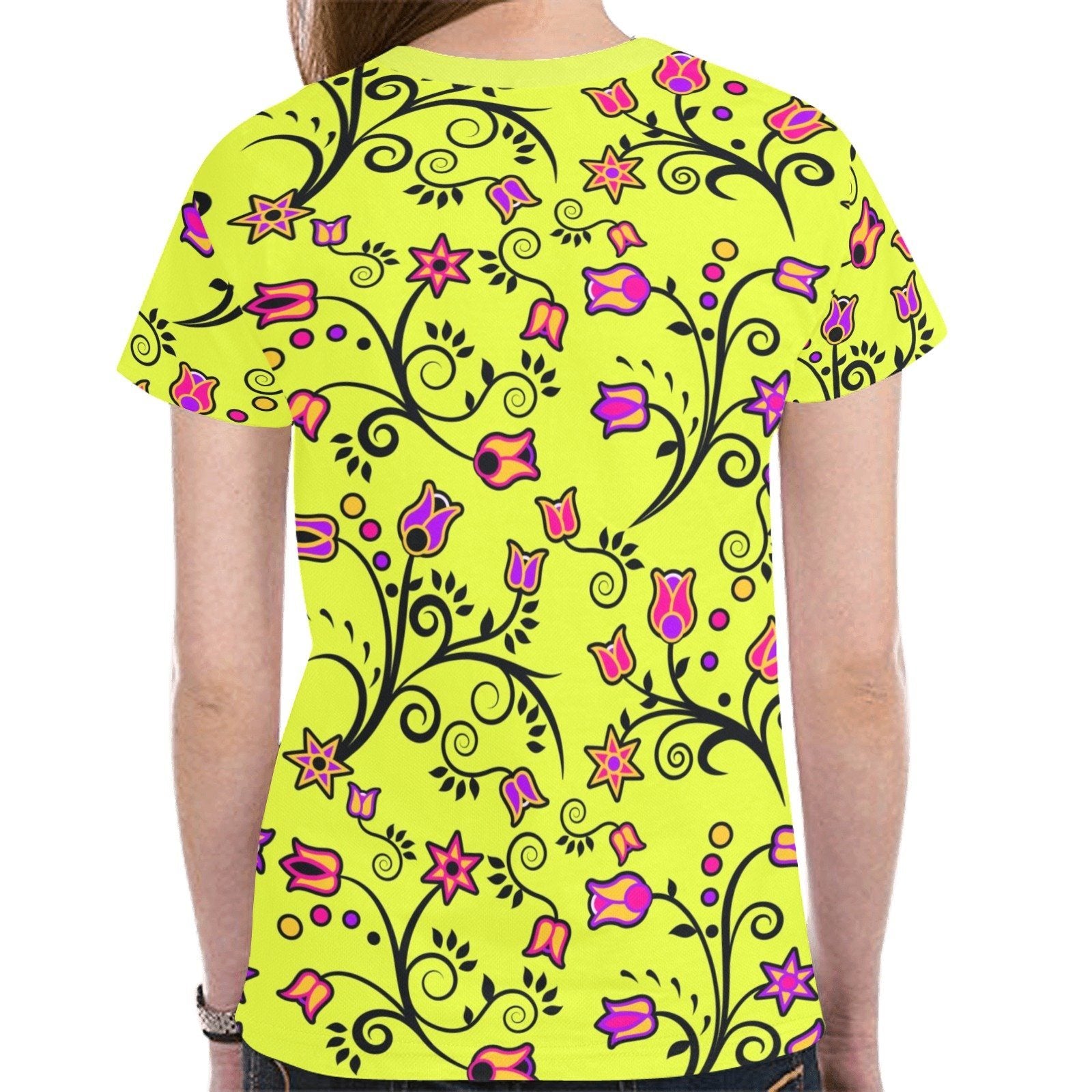 Key Lime Star New All Over Print T-shirt for Women (Model T45) tshirt e-joyer