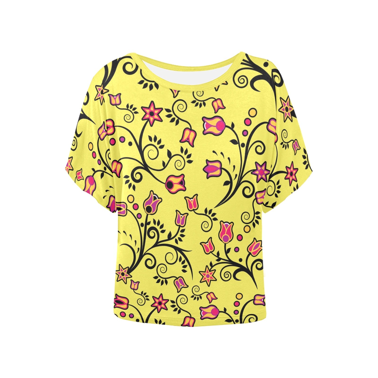 Key Lime Star Women's Batwing-Sleeved Blouse T shirt (Model T44) Women's Batwing-Sleeved Blouse T shirt (T44) e-joyer