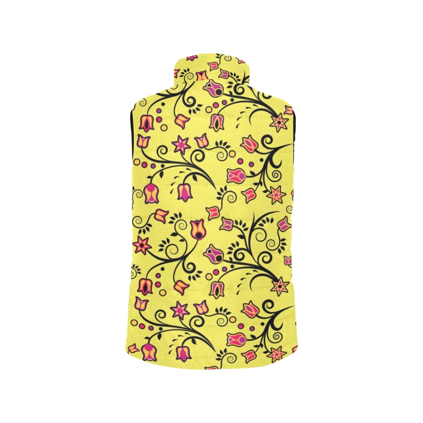 Key Lime Star Women's Padded Vest Jacket (Model H44) Women's Padded Vest Jacket (H44) e-joyer