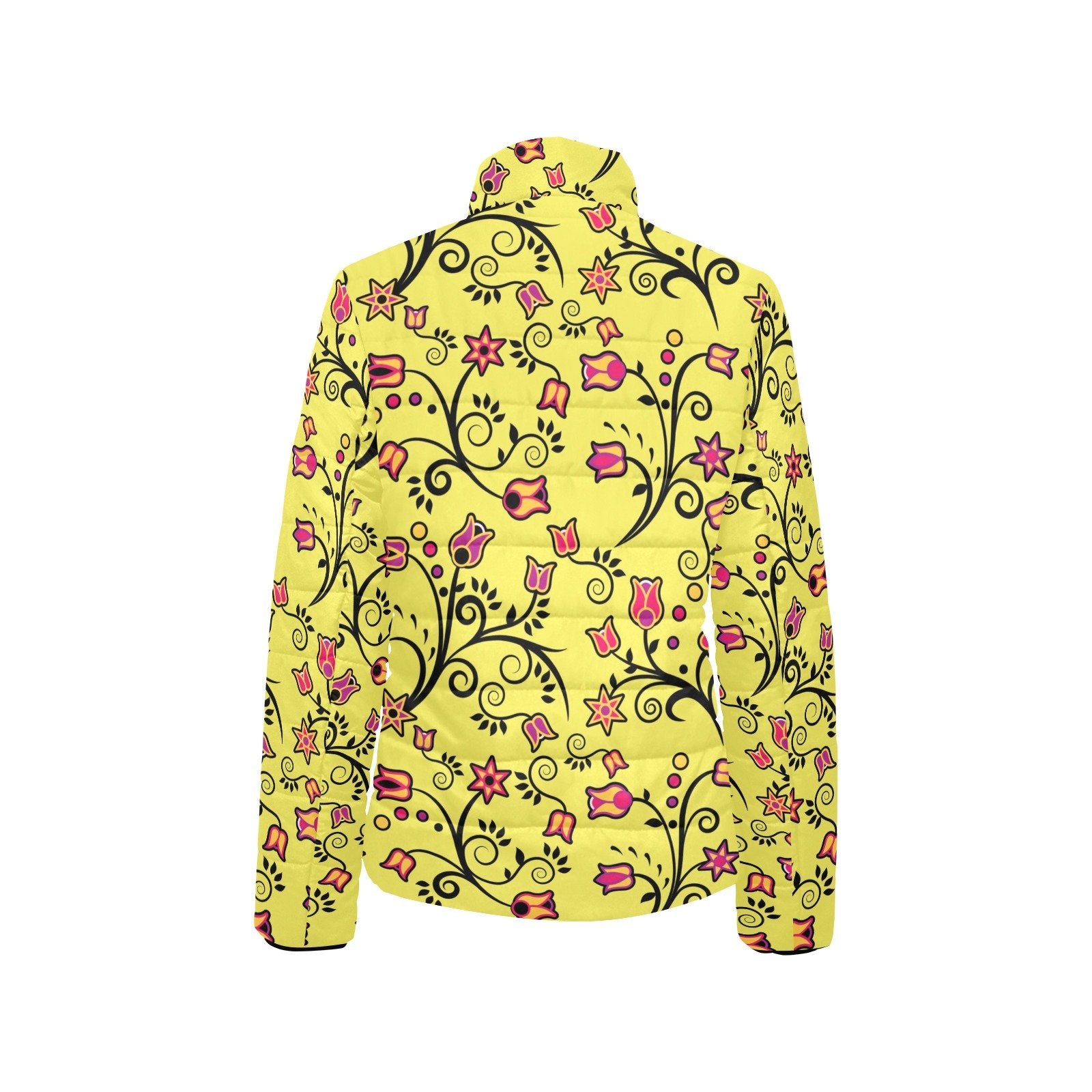 Key Lime Star Women's Stand Collar Padded Jacket (Model H41) jacket e-joyer