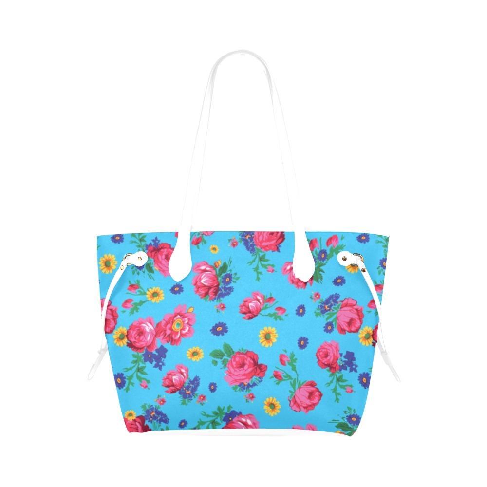 Kokum Ceremony Turquoise Clover Canvas Tote Bag (Model 1661) Artsadd One Size White