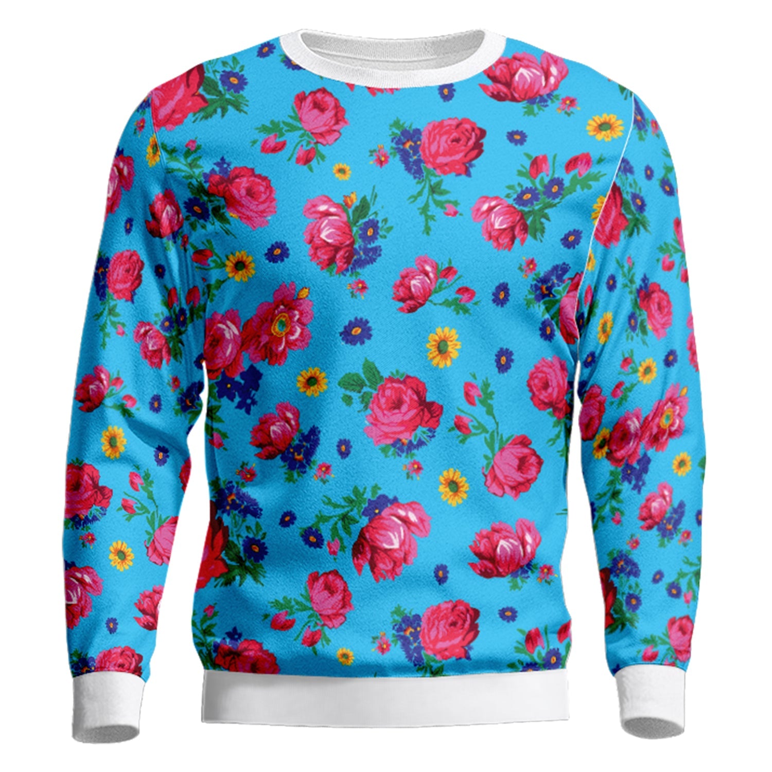 Kokum Ceremony Turquoise Unisex Crewneck Long Sleeve Top Herman